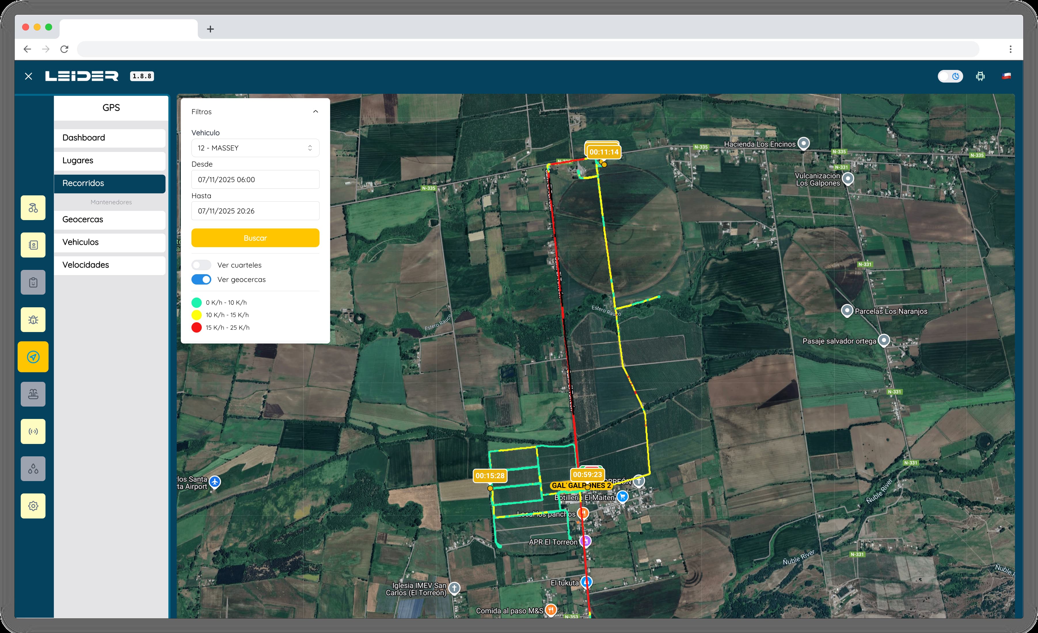 GPS LEIDER - Sistema de seguimiento y localización de maquinaria agrícola en tiempo real para agricultura de precisión
